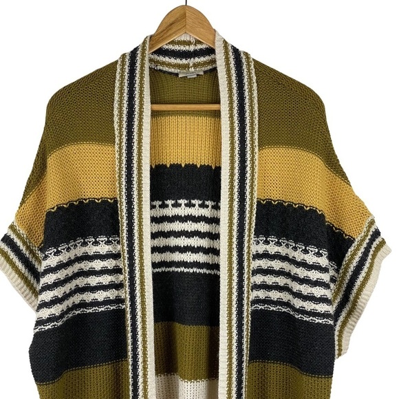 Ecote Duster Cardigan Sweater Open Long Oversized Color block Stripes Size XS/S - Picture 3 of 11